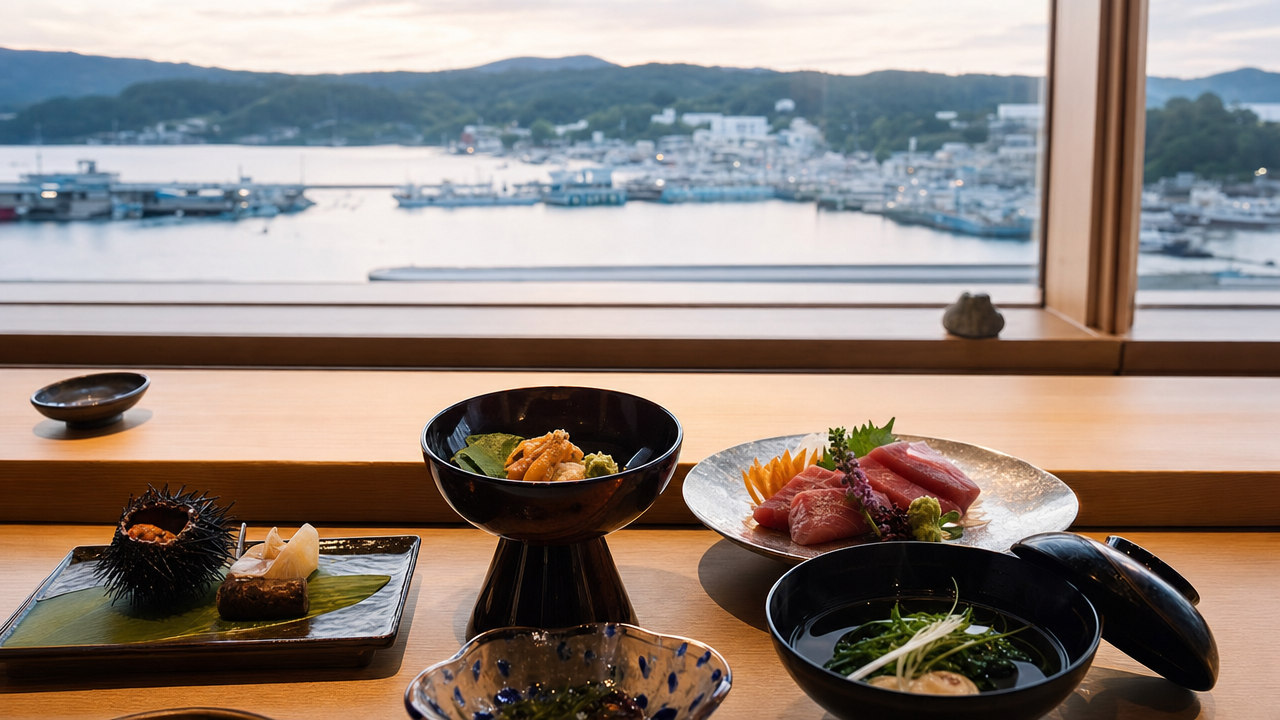 ホテル近江屋 — 宮古・磯鶏 · 宮古魚市場至近の浜料理宿、地魚と岩手牛を供する
